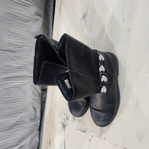 Carter's Black Kids Boots with Heart Accents